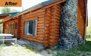 Cabin After | Log Home Restoration | Builder | Repair | West Coast Restoration