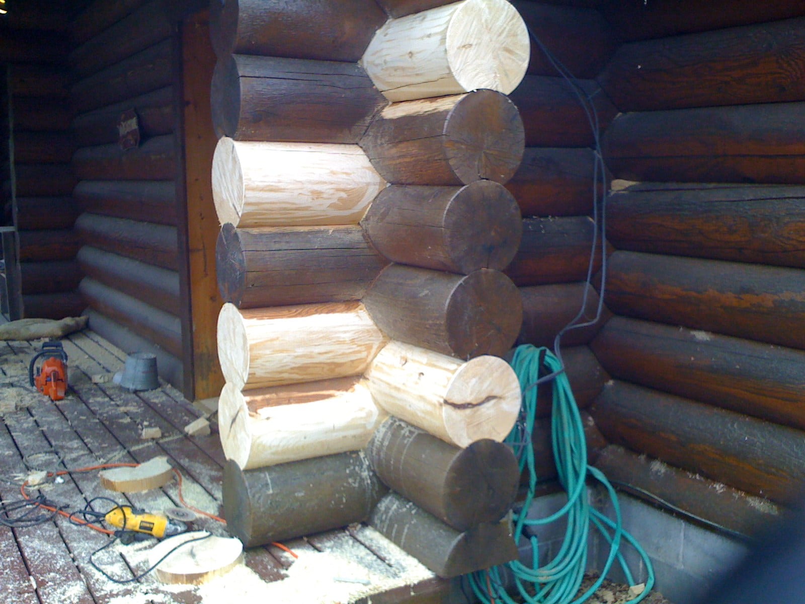 Log Replacement After | Log Home Restoration | Builder | Repair | West Coast Restoration